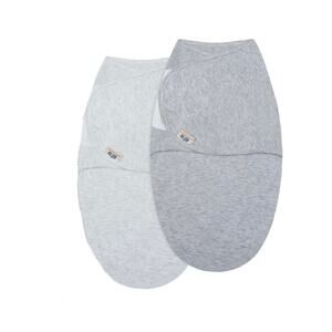 BlueSnail Swaddle Blanket Adjustable Infant Baby Wrap Grey Set 2 Unisex 0-3M
